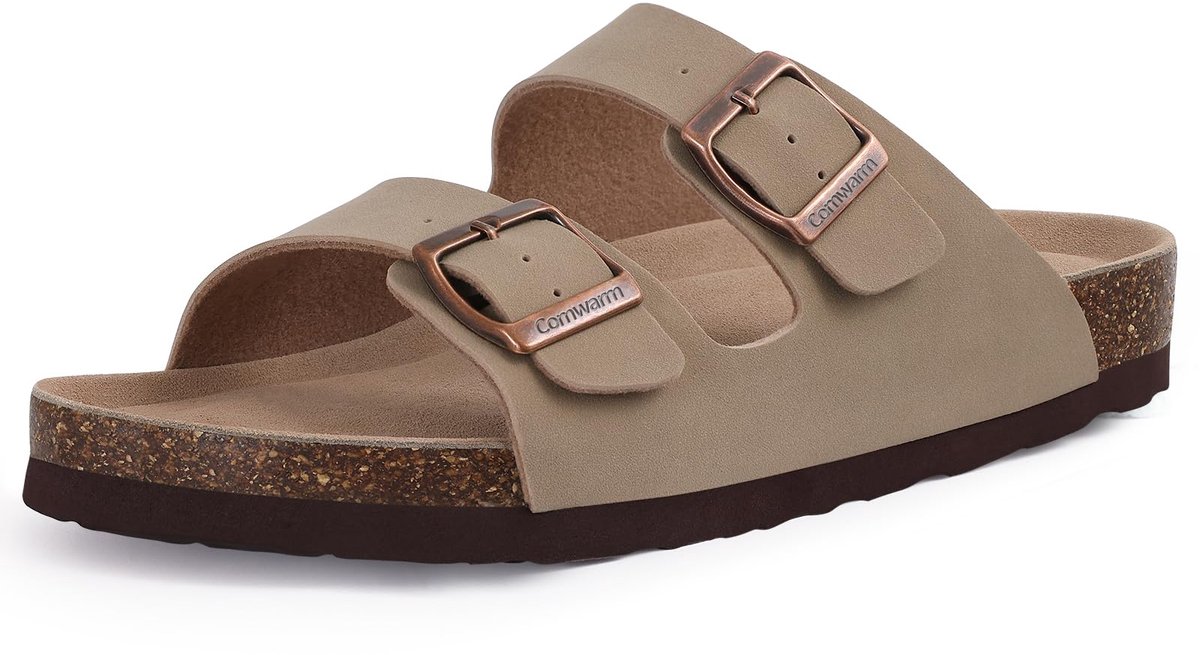 Homaxy -Unisex Sandalen- PVC Dames Slippers- Houten Clogs - Damesslippers met kurken voetbed - Abrikooskleurig-43 - Geschikt voor een voetlengte van 27cm