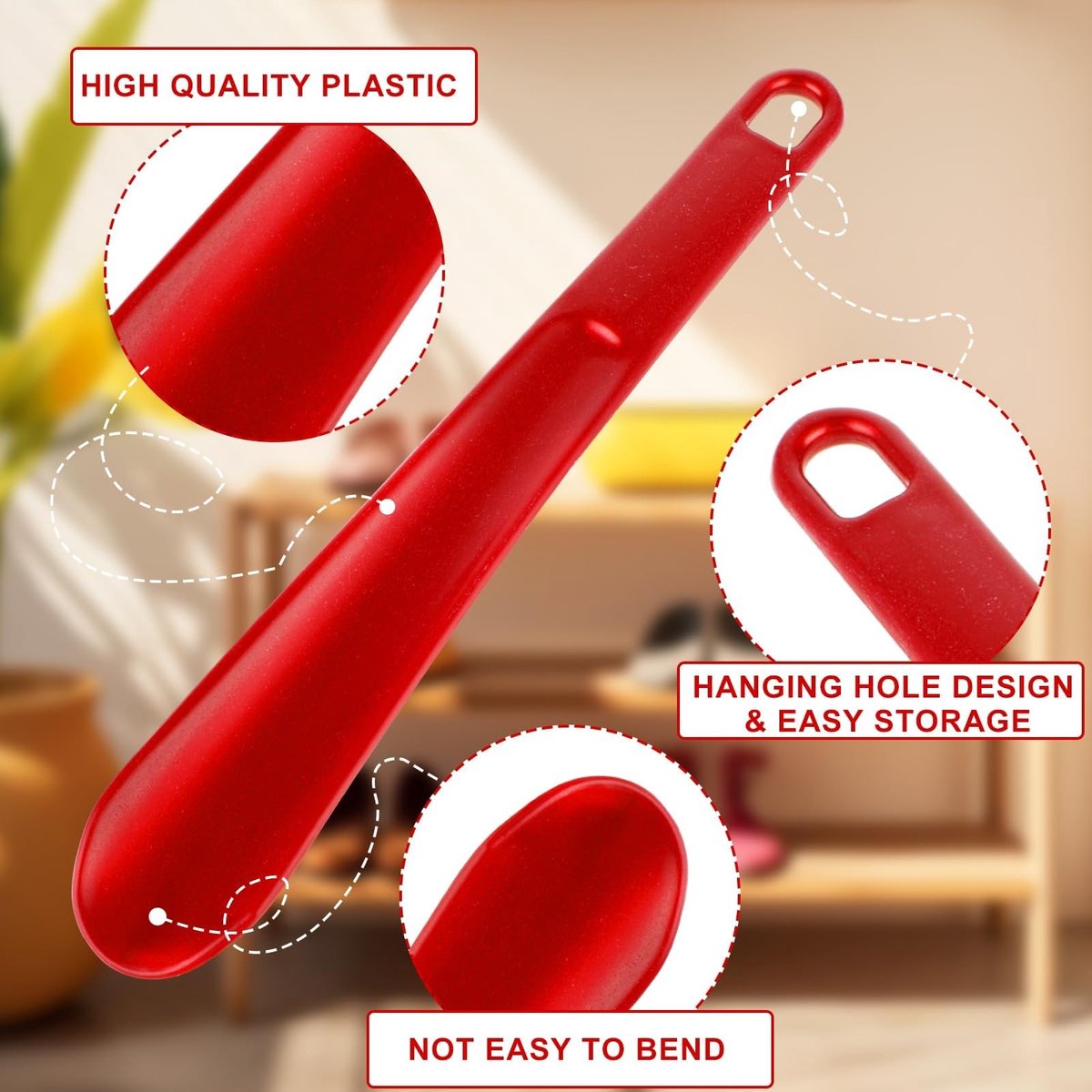 Solidchoice - Set van 2 Plastic Schoenhouwers met Lange Handgreep