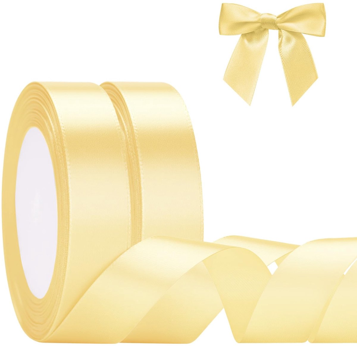 Solidchoice - 44m Satijnen Cadeau Ribbons in Champagne Goud