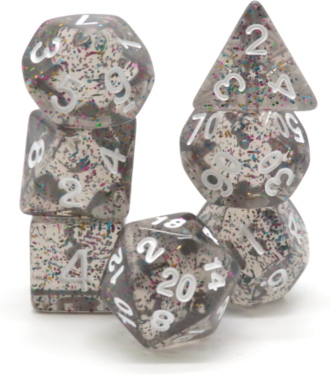 Dark Rainbow Mermaid Polyset Dice - Dungeons and Dragons - Polyhedral & RPG Dice - D&D Dice - ShopVlot