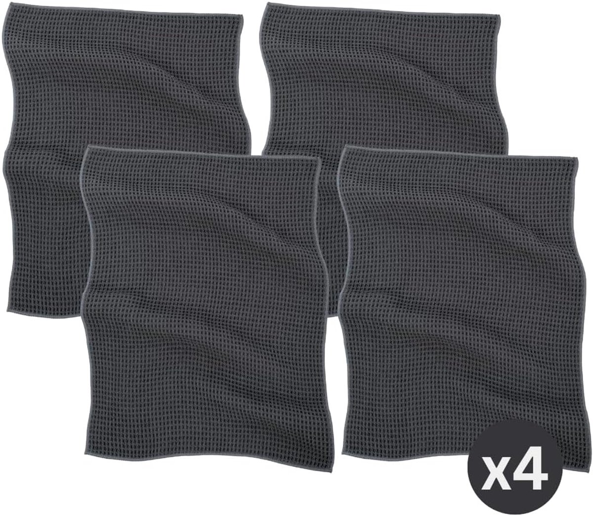 Tiseco Home Studio - Kitchen Towel ESSENTIALS - SET/4-85% PE, 15% PA - Microfibre - Ultra-Absorbent - Quick Drying - ShopVlot