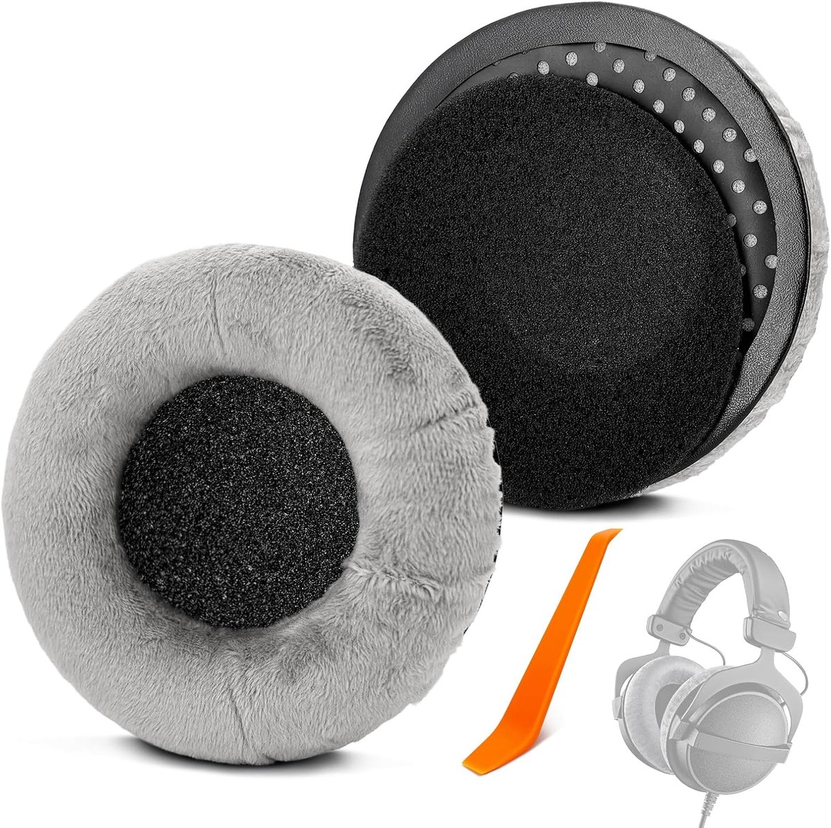 Oorkussens voor Beyerdynamic DT 770 Pro - 2 x hoofdtelefoon - oorkussens geschikt voor Beyerdynamic MMX 330 - DT 990 Pro - DT 990 - DT 880 Pro - DT 880 - DT 770 Pro - DT 770 - reservepads met schuimschijven
