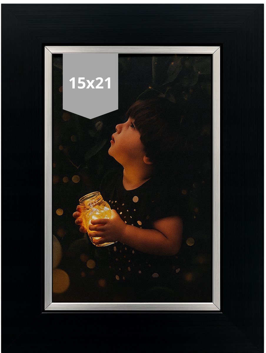 Elegante Zwarte Fotolijst 15x21 cm - Perfect Cadeau
