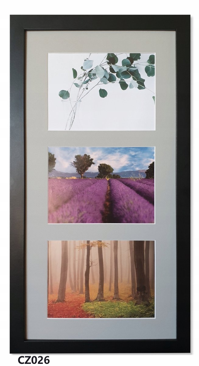 Multifoto Galerij 15x23 cm - Zwarte Lijst voor 3 Foto's