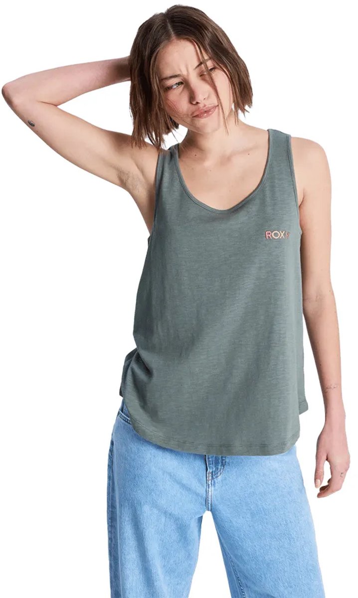 Roxy Saturdaze Mouwloos T-shirt Groen XS Vrouw