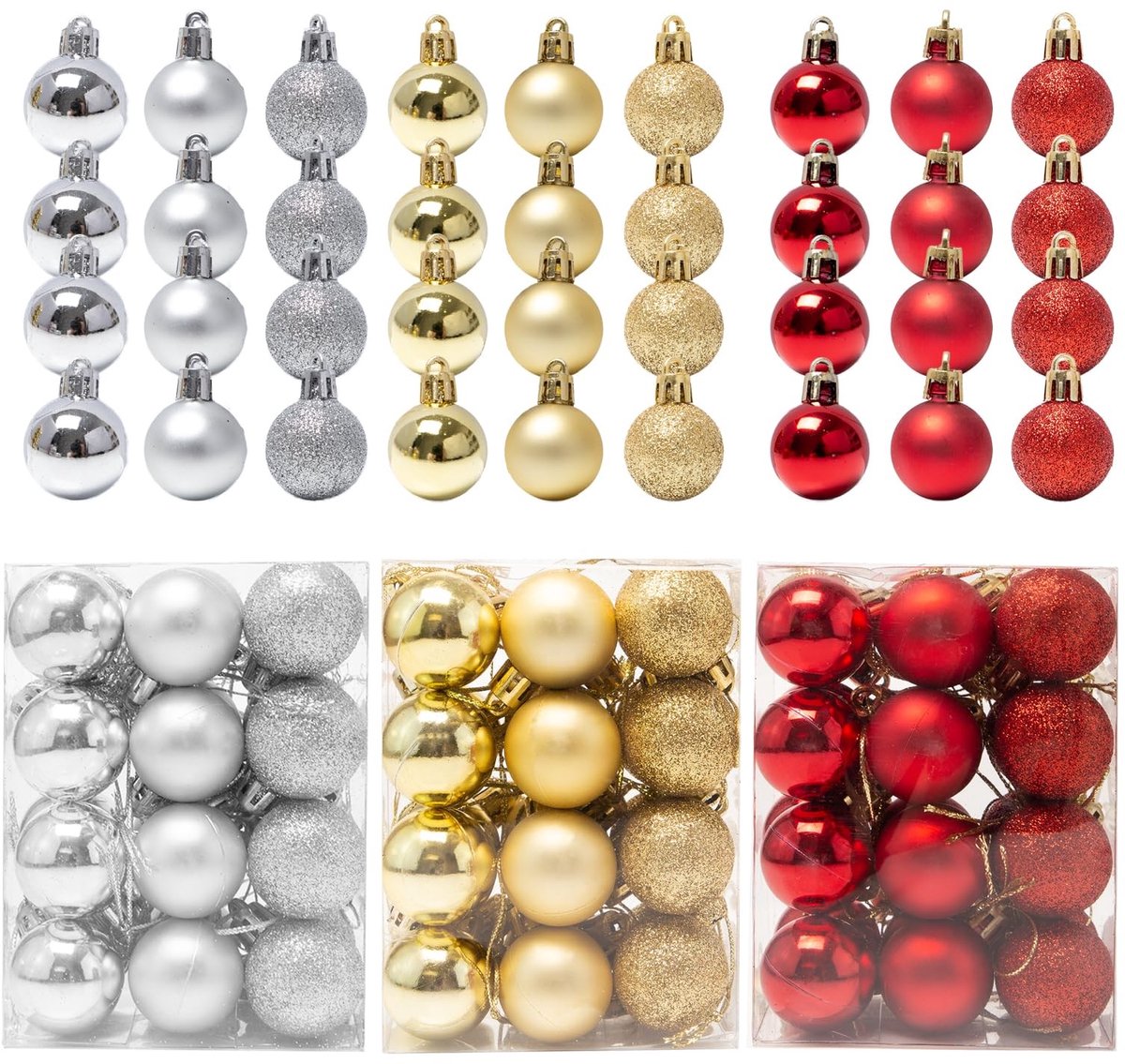 Solidchoice - Kerstballen, 72 Stuks - Decoratie voor Kerstboom