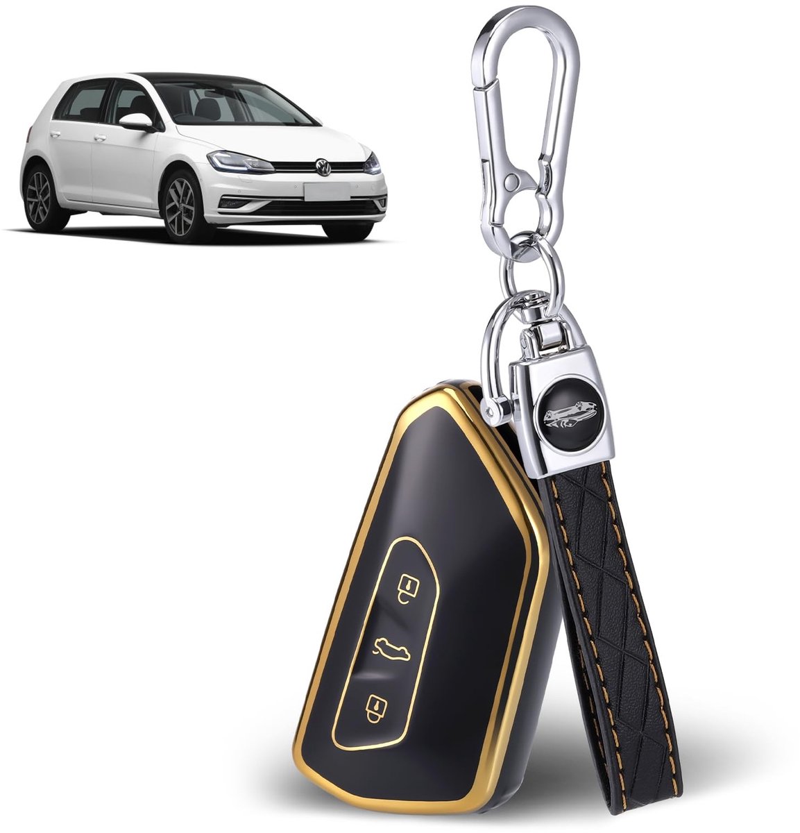Solidchoice - Car Key Cover voor VW Sleutels in Goud TPU Silicone