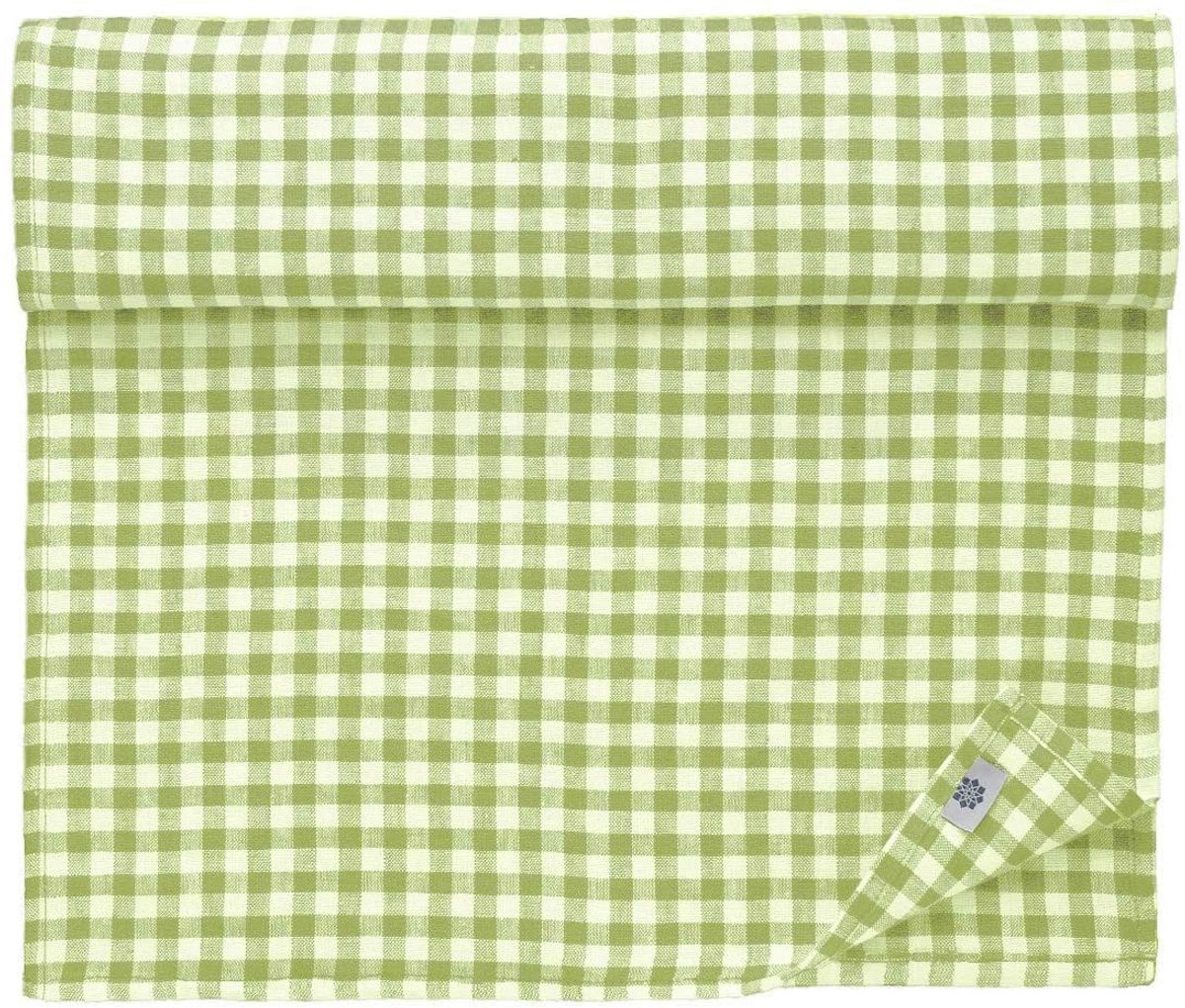 Solidchoice - Linnen en Katoenen Tafelrunner Estella - Geruit en Wasbaar 40 x 150 cm