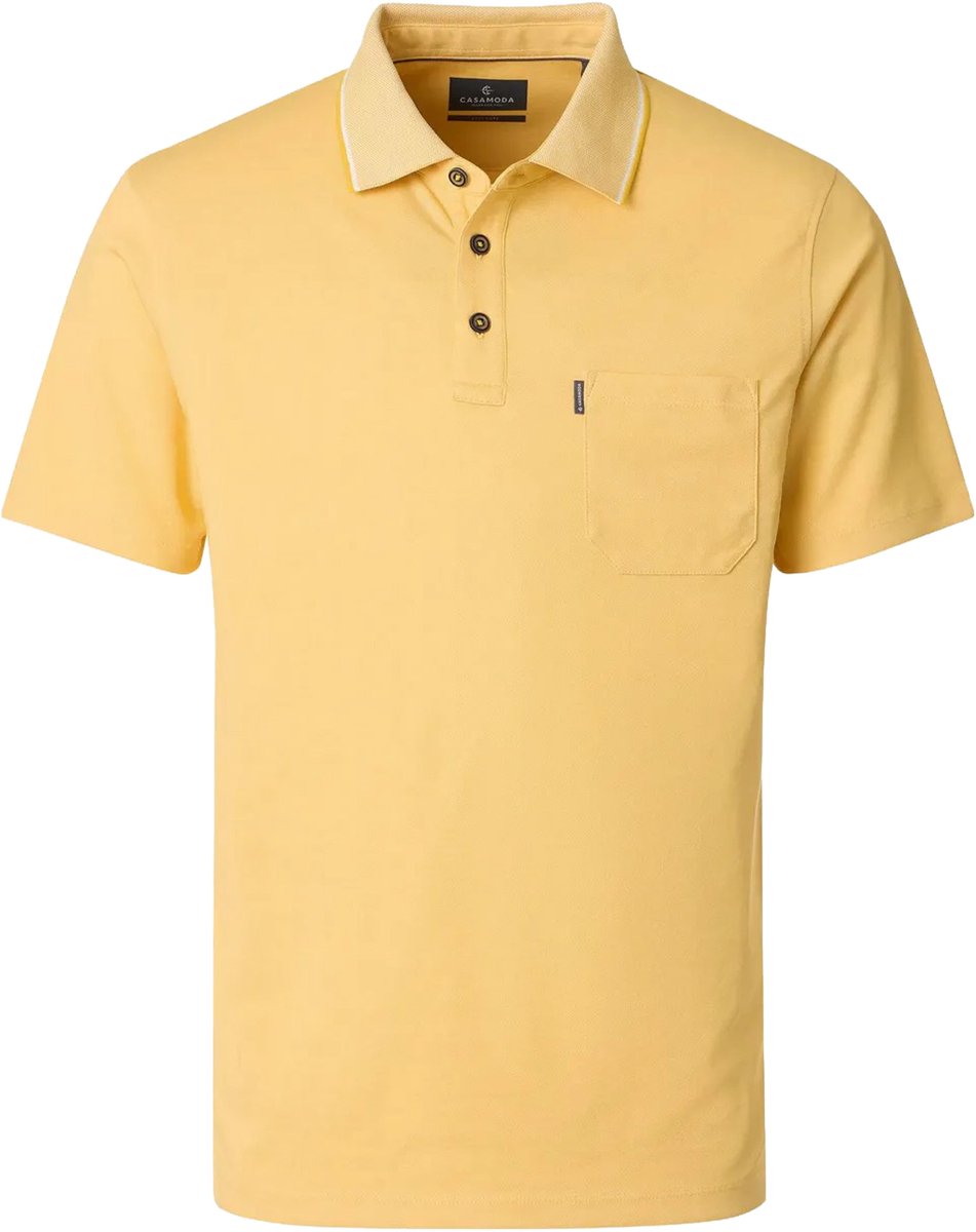 CASA MODA comfort fit heren polo - geel