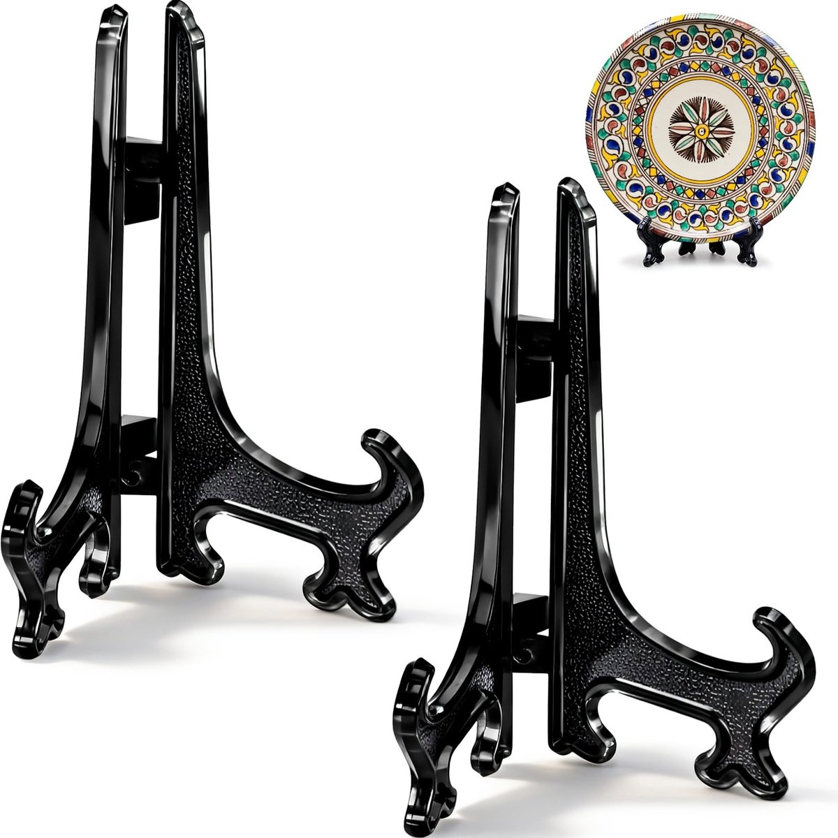 Solidchoice - 2 Stuks Vouwbare Plastic Easels voor Foto's en Kunstwerken