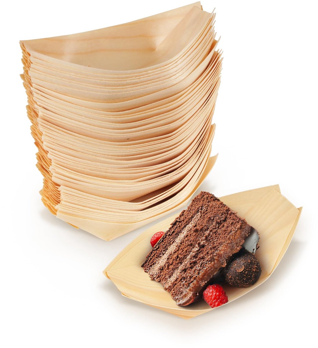 Solidchoice - Wegwerp Houten Bootborden voor Catering, 100 Stuks