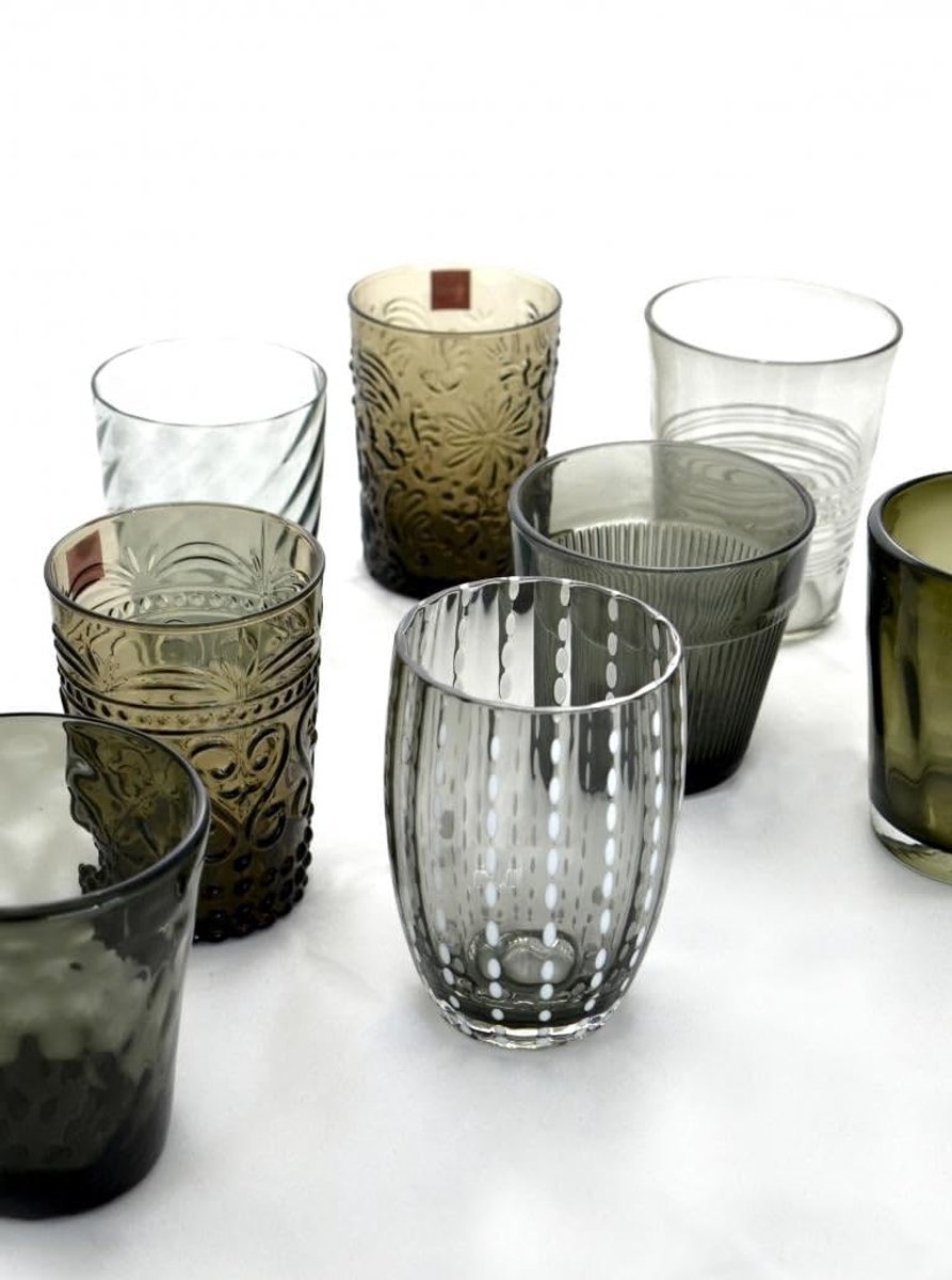 Solidchoice - Melting Pot Set met 6 Glazen in Grijs Gemengd