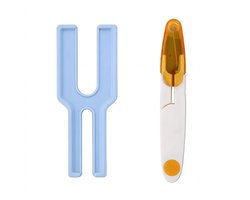 Blauw wit pom pom maker 2 delige set voor hobby en knutselen inclusief pom pom tool en draadafsnijder garen winder verstelbare lus mechanisme geschikt voor wol garen lint en kwastjes lichtgewicht hand gereedschap