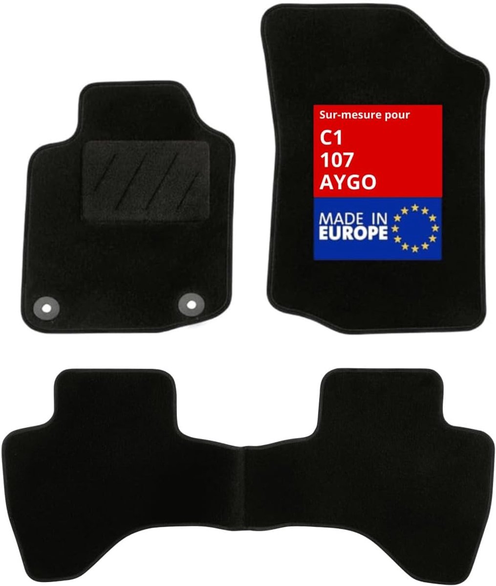 Auto vloermatten - op maat voor Peugeot 107, Citroën C1, Toyota Aygo - anti-slip - hoge kwaliteit - ShopVlot
