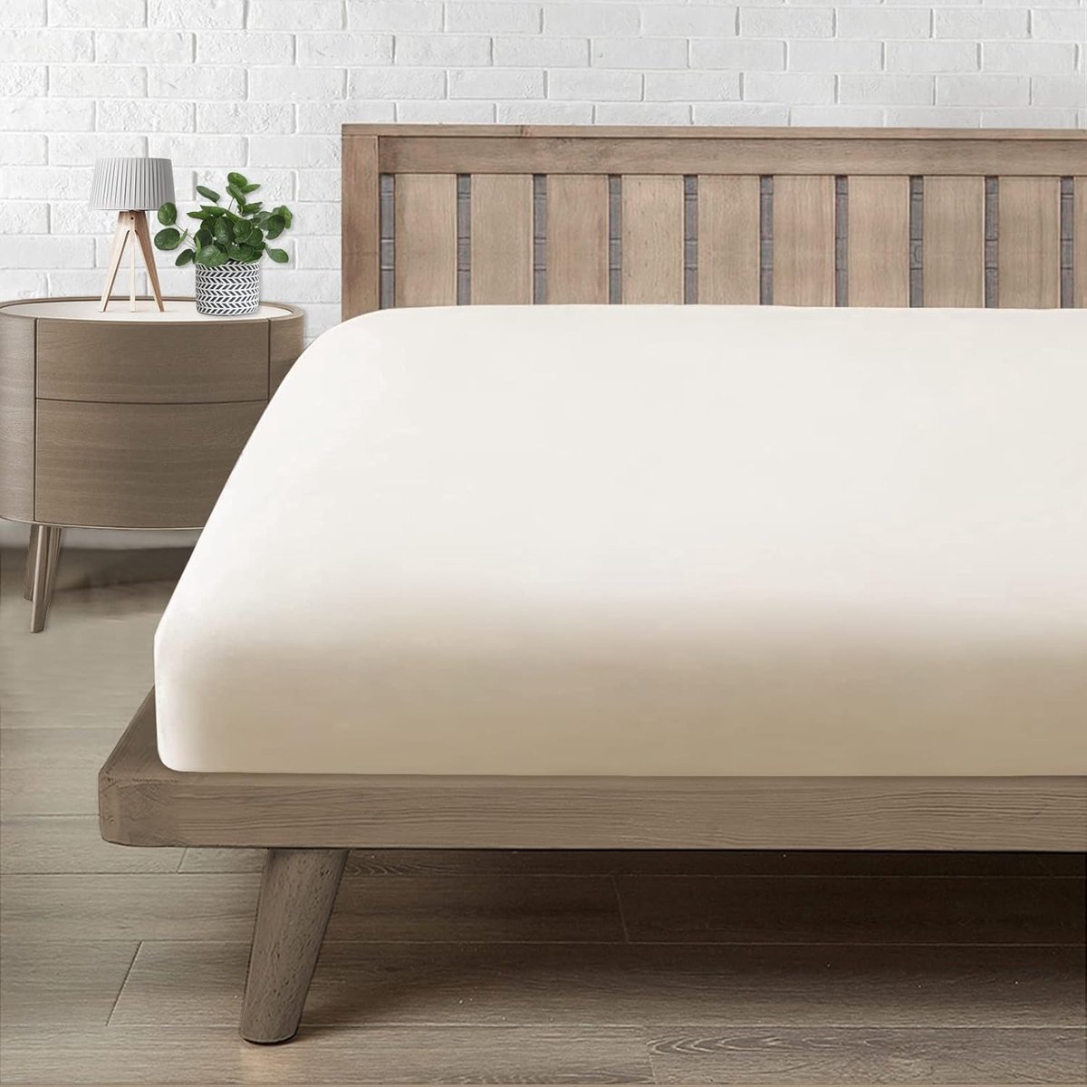 Drap Housse 120x190/200 - Microfiber Beige - Perfecte Pasvorm - Comfortabel en Ademend - ShopVlot