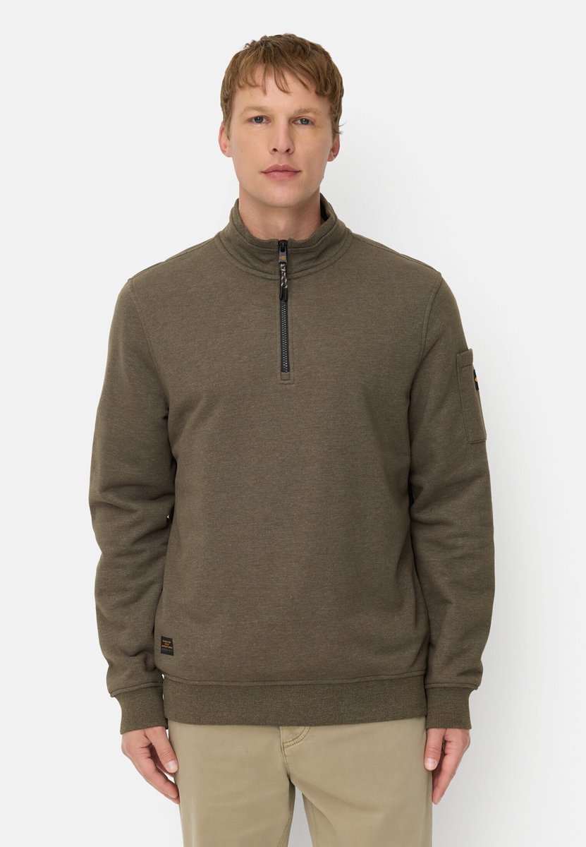 camel active Sweatshirt met troyer kraag - Maat menswear-3XL - Groen