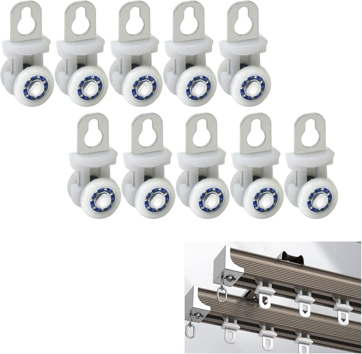 Gordijnrails met rollers - Aluminium - Stille rubberen wielen - Eenvoudige installatie - ShopVlot