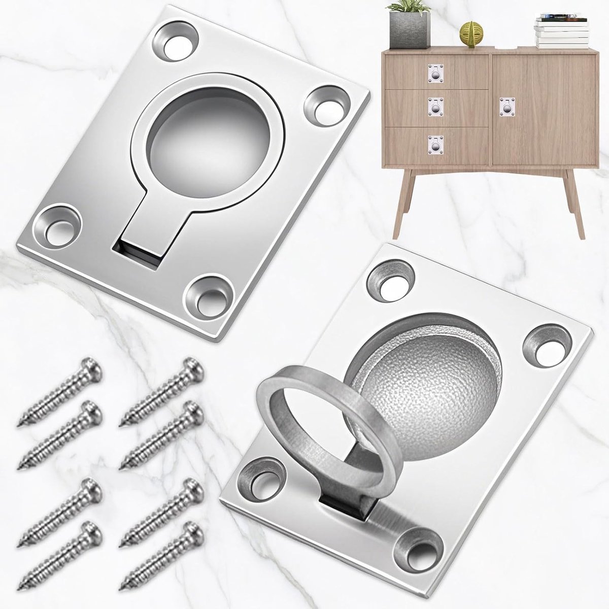 Bootluik handgreep 2Pcs - RVS - Flush ontwerp - Ideaal voor zeilers en jachten - ShopVlot