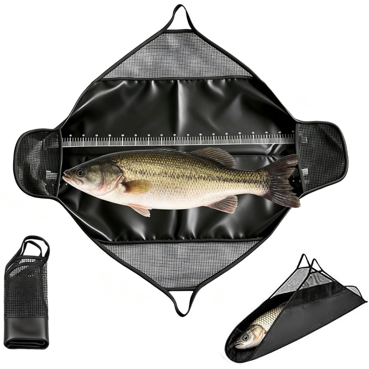 Vissersmat 120 x 65 cm - Waterdicht PVC - Met meetlint en handvatten - Ideaal voor het wegen van grote vissen - ShopVlot
