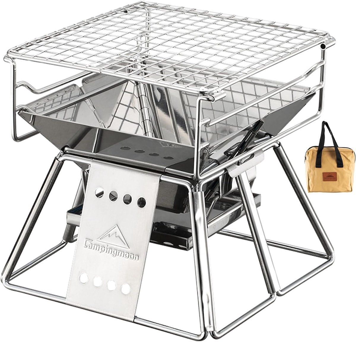 Mini BBQ grill 7.5 inch - Rvs tafelmodel - Makkelijk schoon te maken - Ideaal voor kamperen - ShopVlot