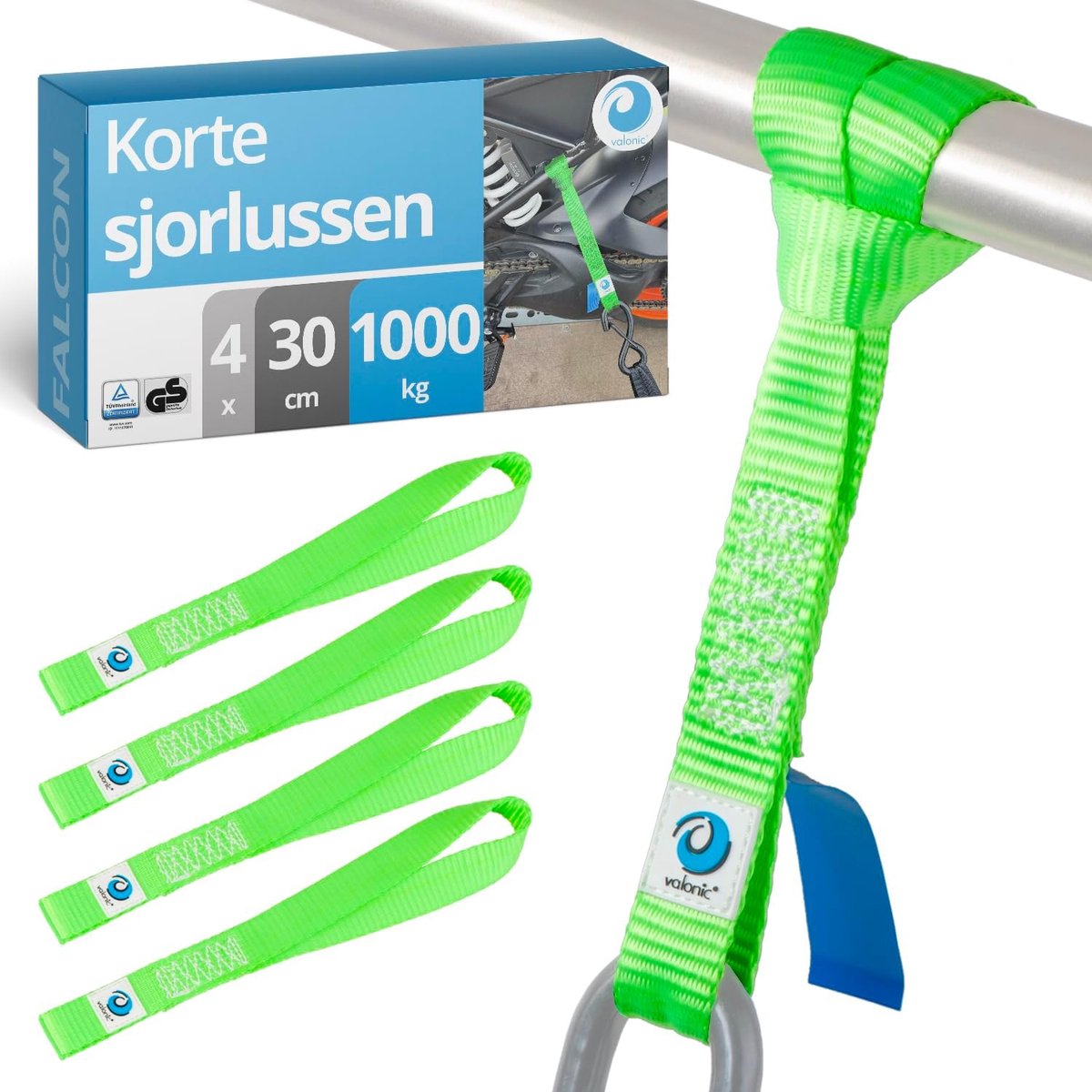lashing loops 30 cm - 25 mm breed - 1000 kg draagkracht - ideaal voor motortransport - ShopVlot