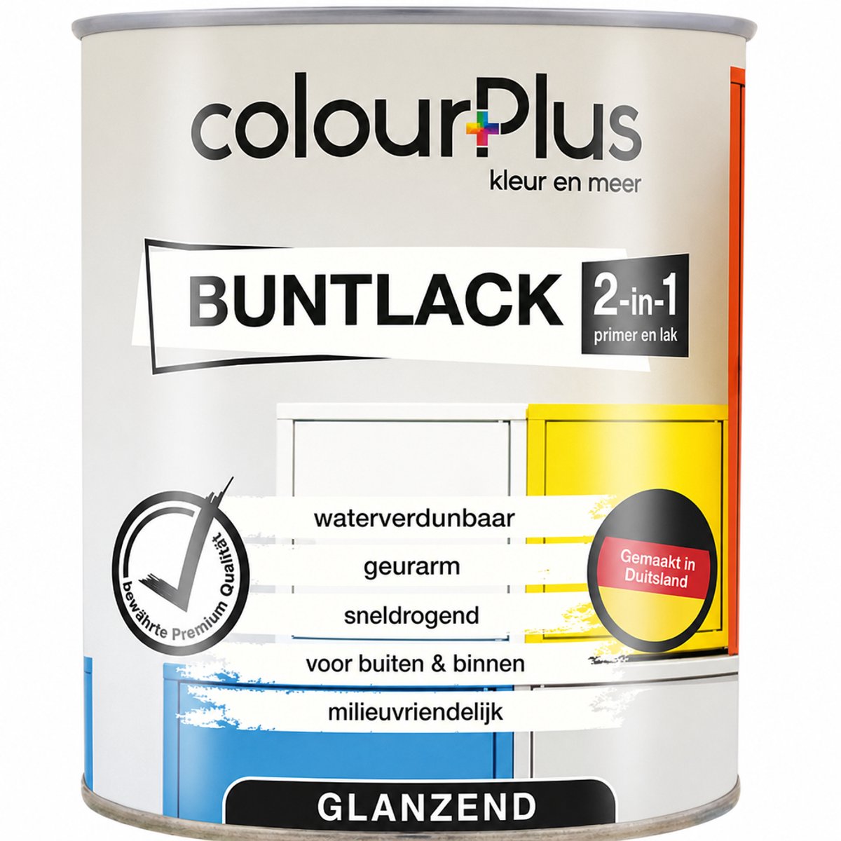 ColourPlus Lakverf - Dekkende Verf - Acrylverf - 2-in-1 - Weerbestendig - Glans - Crème Wit - 750ml