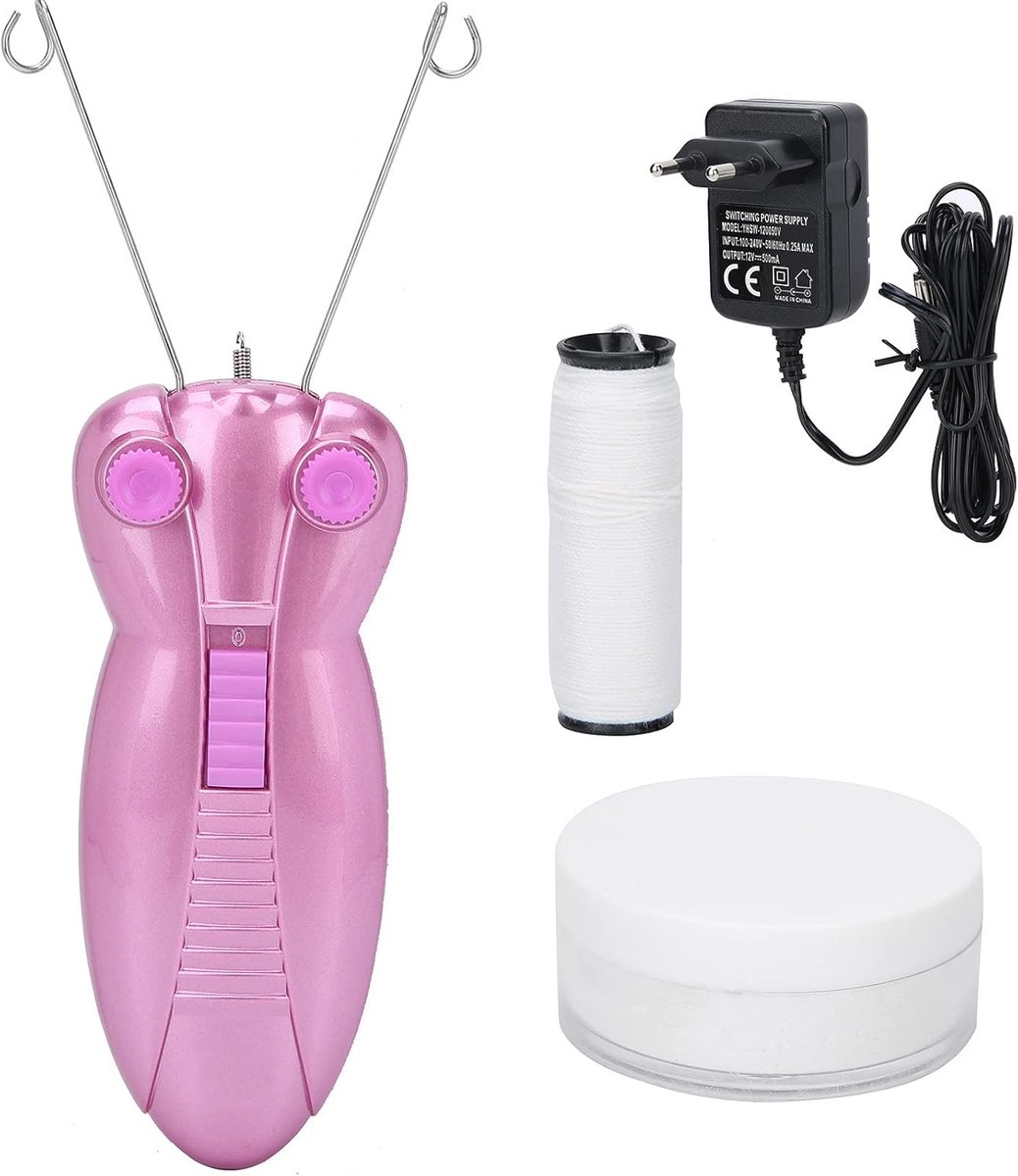 Elektrische katoen draad epilator - roze - voor gezicht en lichaam - efficiënt haartjes verwijderen - ShopVlot