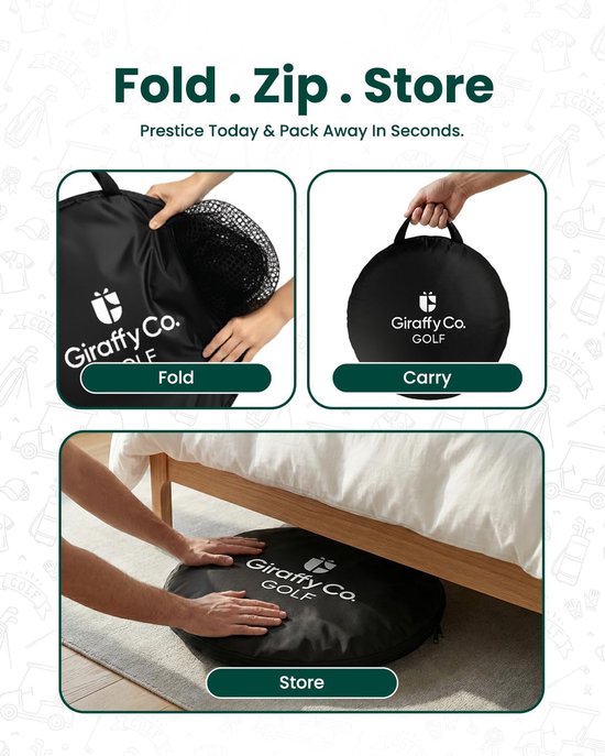 Golf Chipping Net Set - 3 Doelvakken - Oefenmat & Oefenballen - Pop-Up Oefennet - Voor Short Game Training van GOLF — afbeelding 4