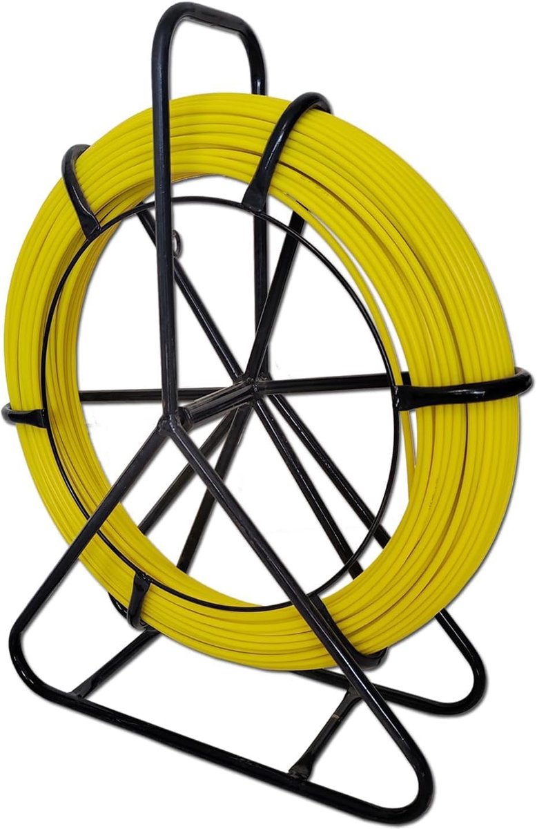Visband glasvezel 6mm 153m - Kabeltrekker met stalen haspel - Stevig en flexibel - Ideaal voor leidingen - ShopVlot