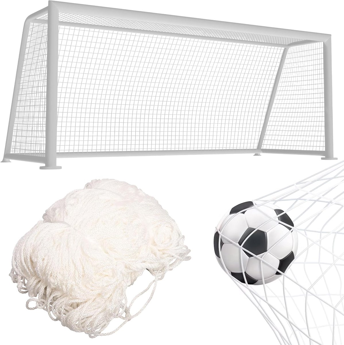Voetbaldoelnet 3x2 m - 2 pack TPE - kleurrijk en slijtvast - perfect voor training en spel - ShopVlot