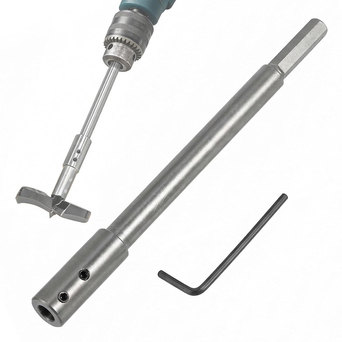 Boorverlenging 170 mm - verlenggereedschap voor houtboormachine - extra lange verlenging voor Forstnerboren 3/8 inch - ShopVlot