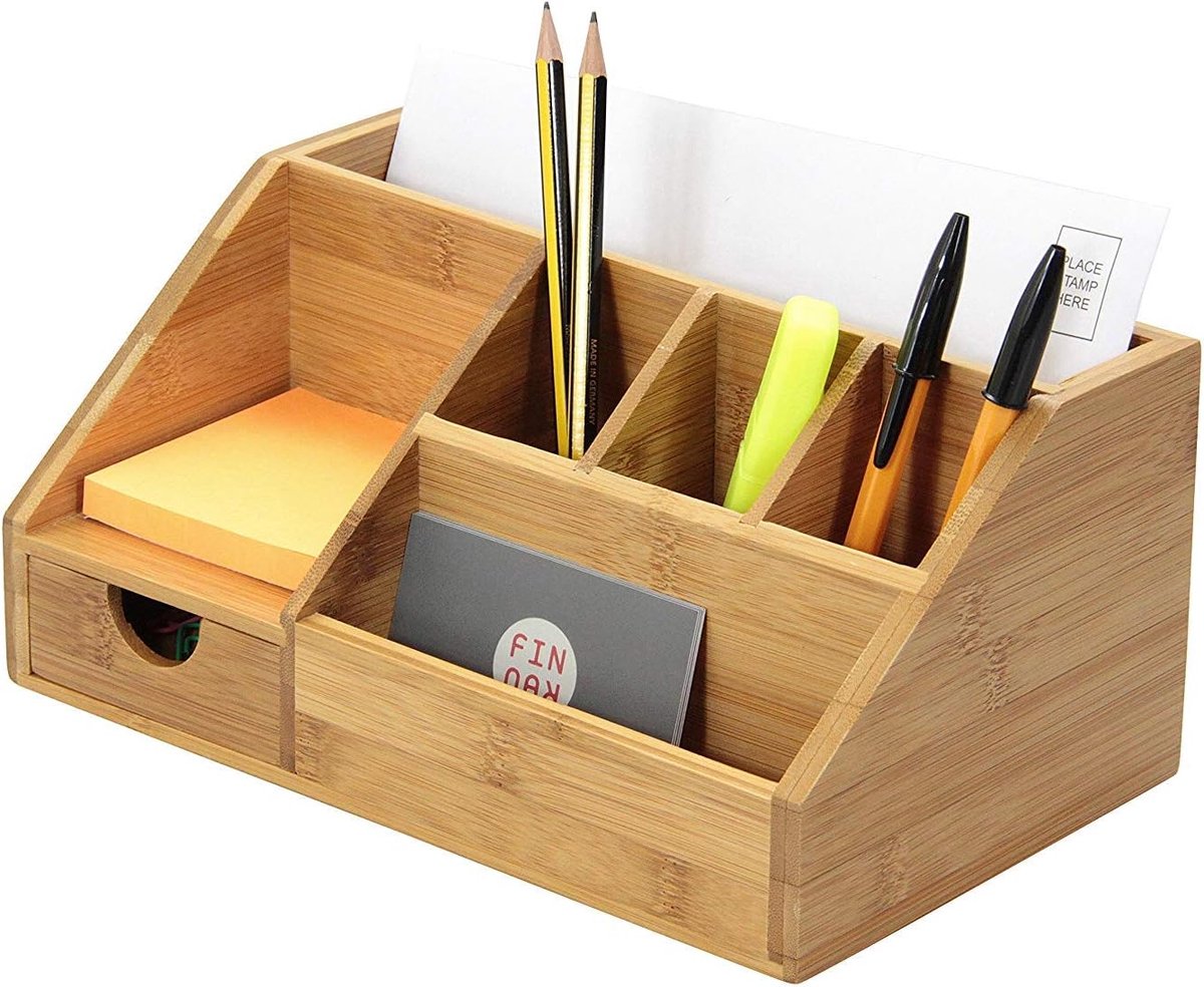 Bureau Organizer met Compartimenten - Bamboe - Multifunctionele Opbergoplossing - Ideaal voor Thuiswerk - ShopVlot