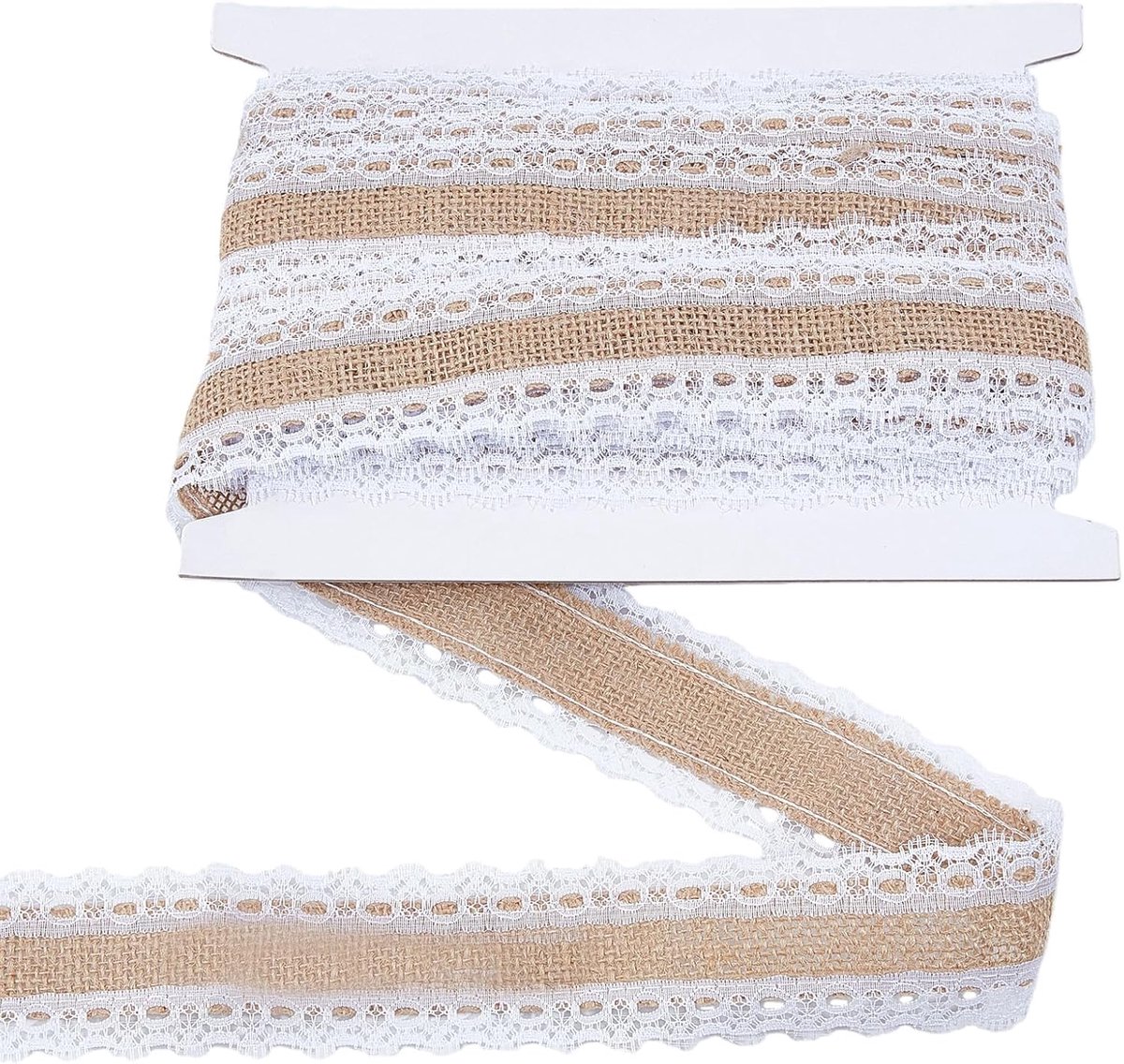 jute kantlint 10 yards - 2,4 cm natuurlijk jute - golvende rand - perfect voor handwerk - ShopVlot