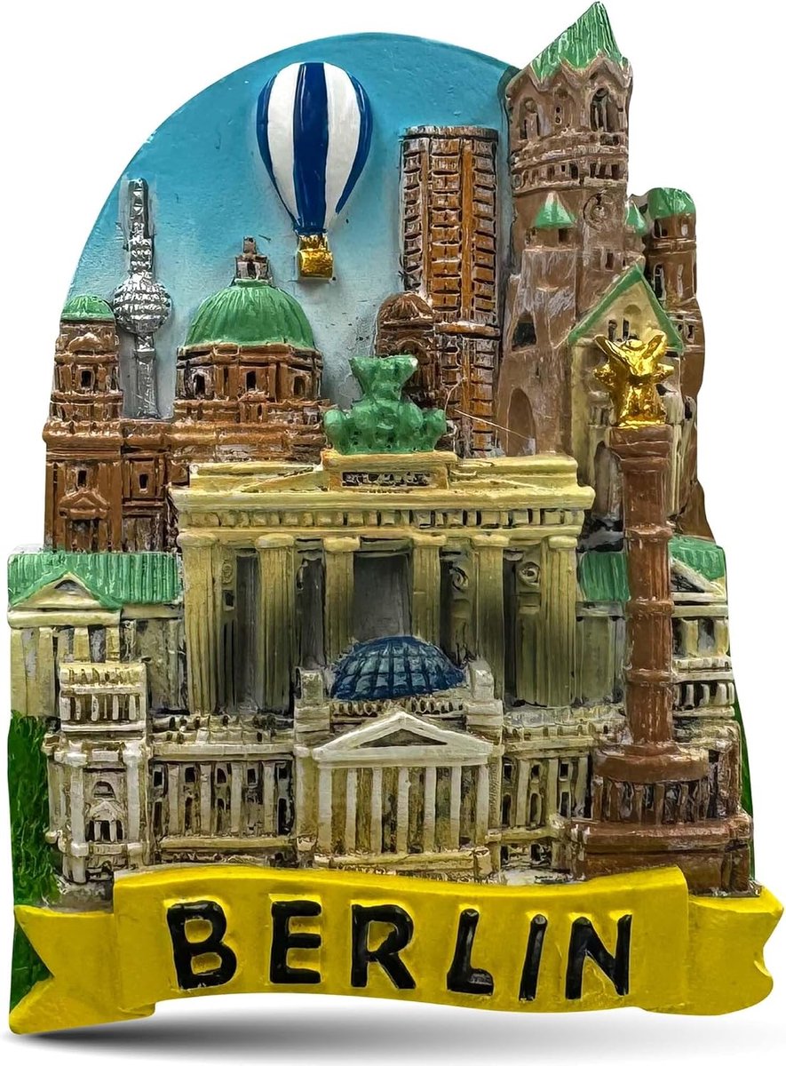 Magnet Berlin - 3D koelkastmagneten - polyresin - sterke hechting voor metaaloppervlakken - ShopVlot