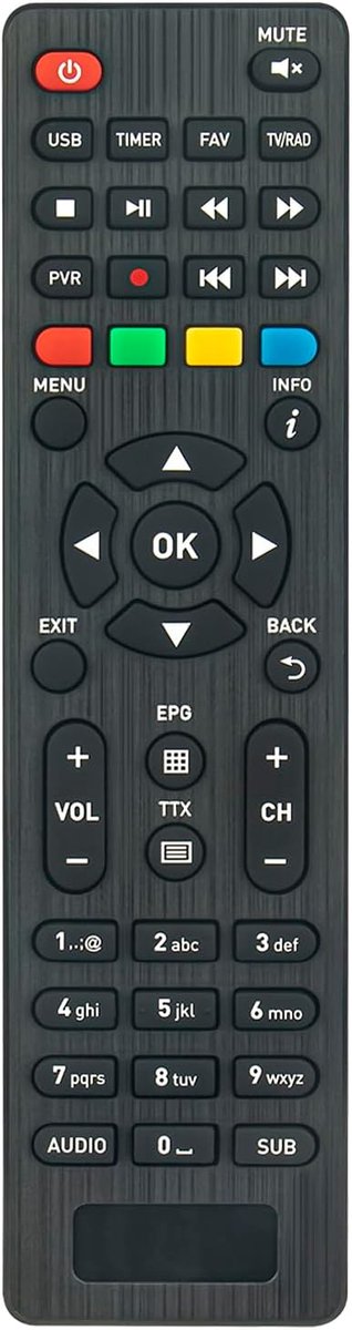 Vervangende afstandsbediening - geschikt voor Tele System Digital Decoder TS6822 T2HEVC - eenvoudig in gebruik - ShopVlot