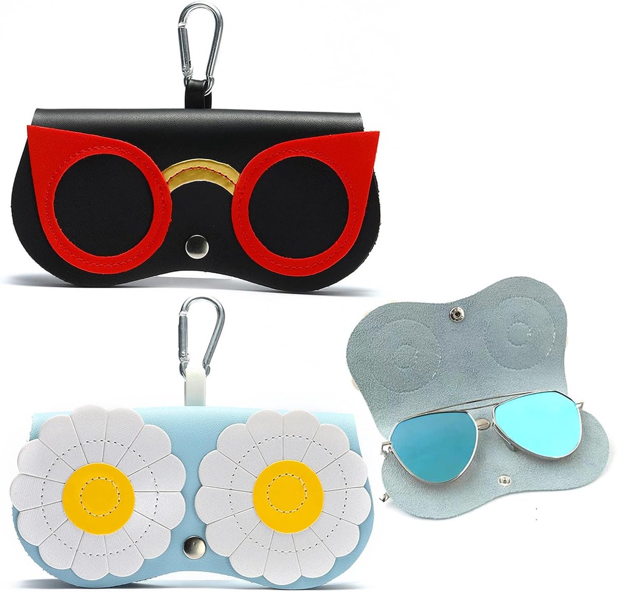 Zonnebril etui 2 stuks - PU leer - Multikleur - Beschermt tegen krassen - Ideaal voor onderweg - ShopVlot