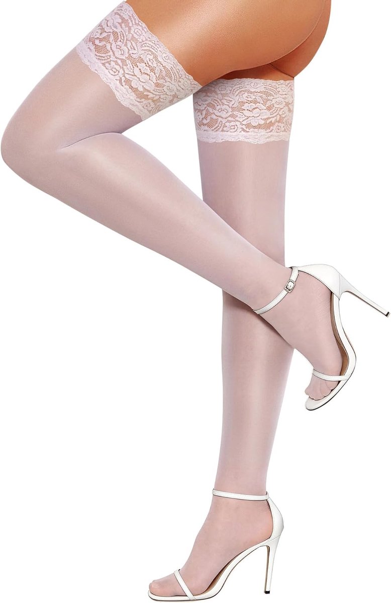 Sexy kousen 30 den met kant - antislip silicone - vrouwelijk en elegant - perfect voor speciale gelegenheden - ShopVlot