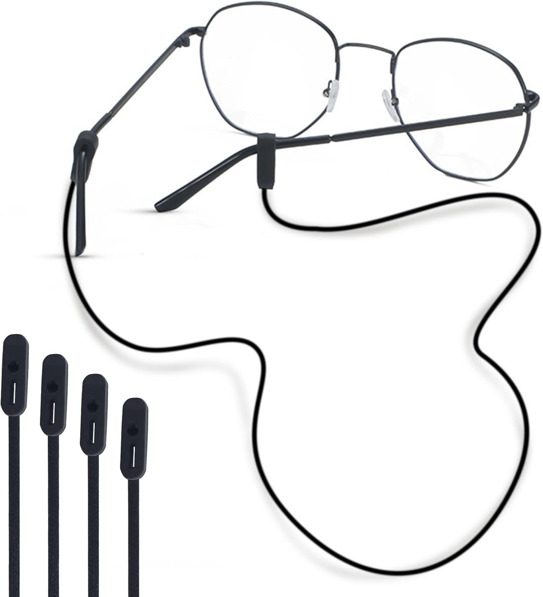 Zonnebrilbandje silicone - set van 4 - zonder staart - voor sportzonnebrillen - veilig en praktisch - ShopVlot
