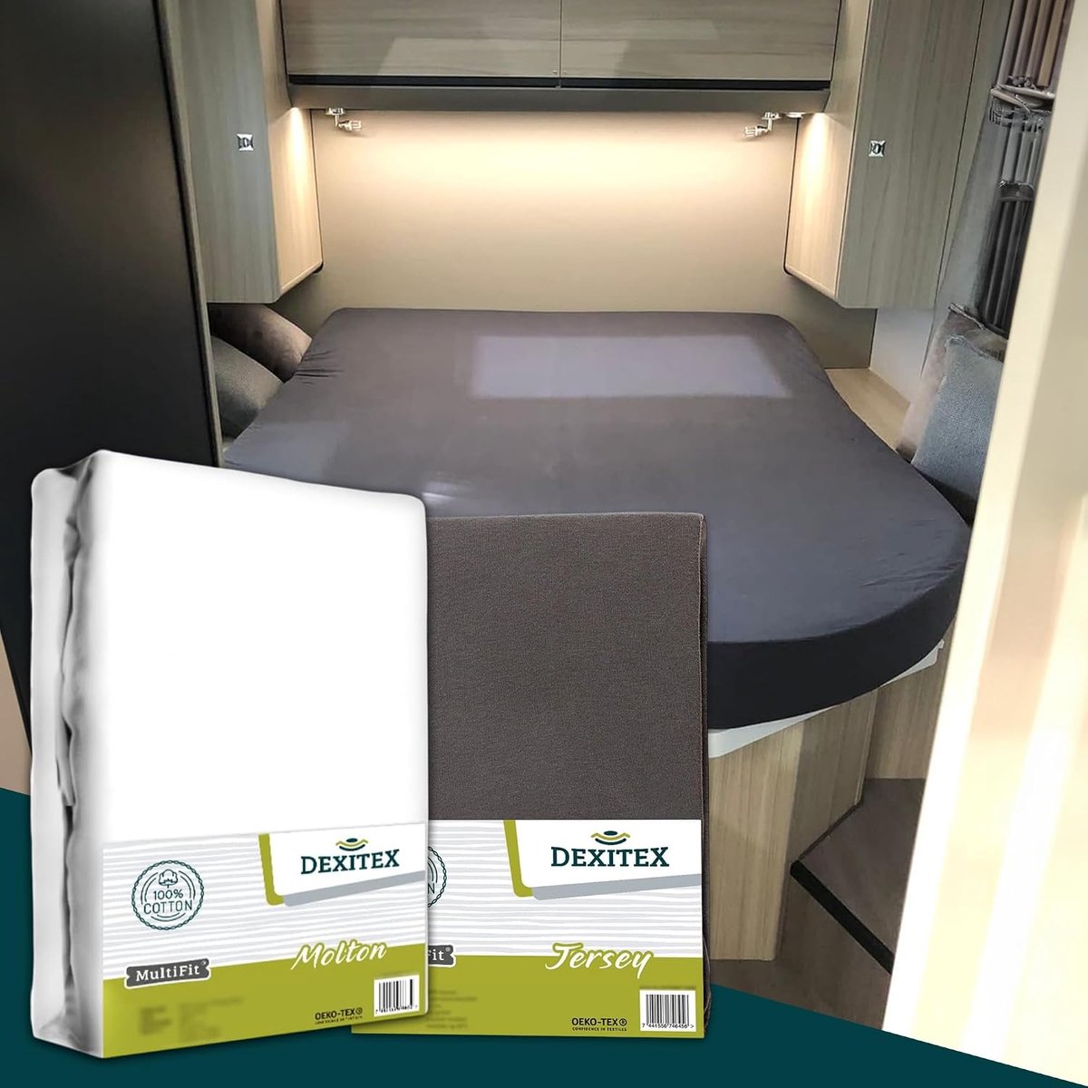 Bedlinnen set voor campers - 3-delig - 2 hoeslakens + molton - comfortabel slapen onderweg - ShopVlot
