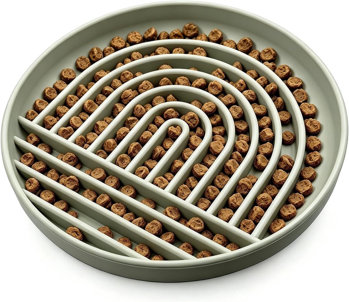 Claoner Slowfeeder hondenbak - Anti-verslikking puzzel - Met antislip bodem - Silicone - Vertraagt eten - Voor pups katten en kleine honden - Groen