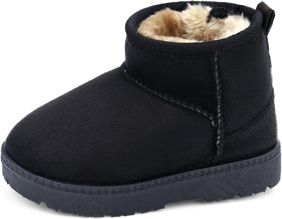 Babyschoenen winter kinderen - zwart - warme sneeuwlaarsjes - perfect voor koude dagen - ShopVlot