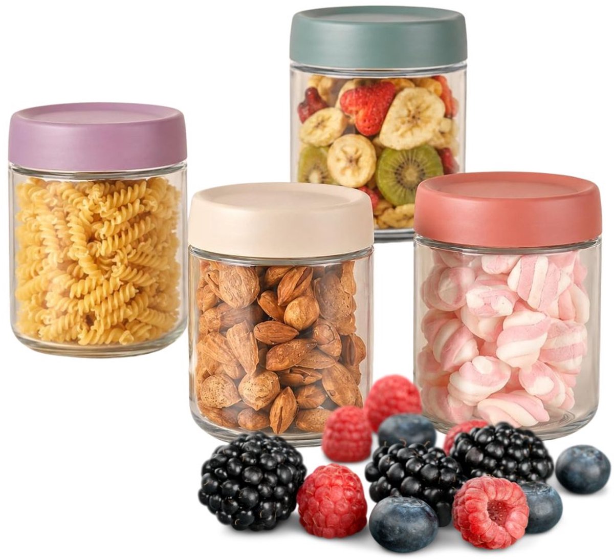 Zavio® Overnight Oats Potjes - Glazen Potjes met Deksel - Mason Jar