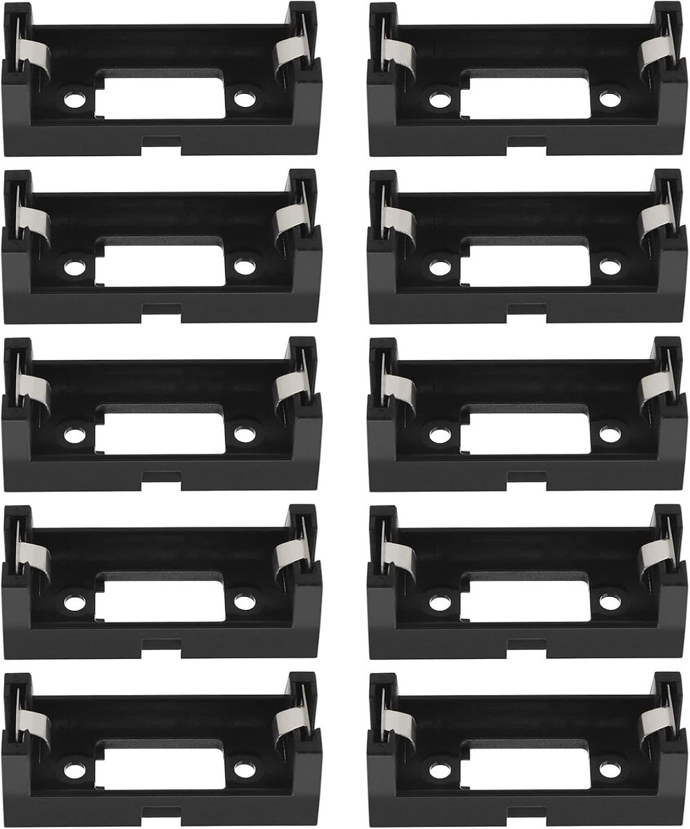 CR123A batterijhouders 10 stuks - 2-pins kunststof en metaal - duurzame batterijhouder - eenvoudig te gebruiken - ShopVlot