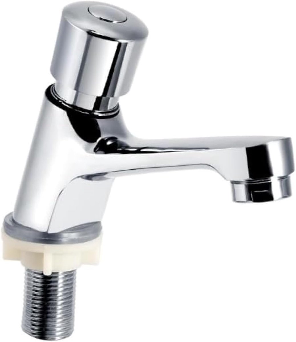 Basin kraan met tijdvertraging - chroom - automatisch sluitend - waterbesparend voor keuken en badkamer - ShopVlot