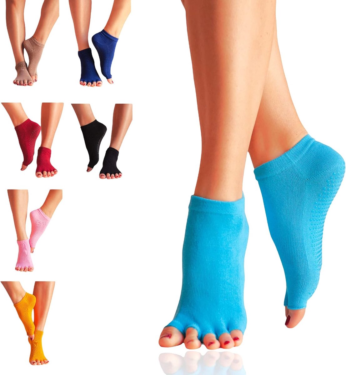 Yoga sokken premium - open en antislip - teenvrij - ideaal voor Pilates en fitness - ShopVlot