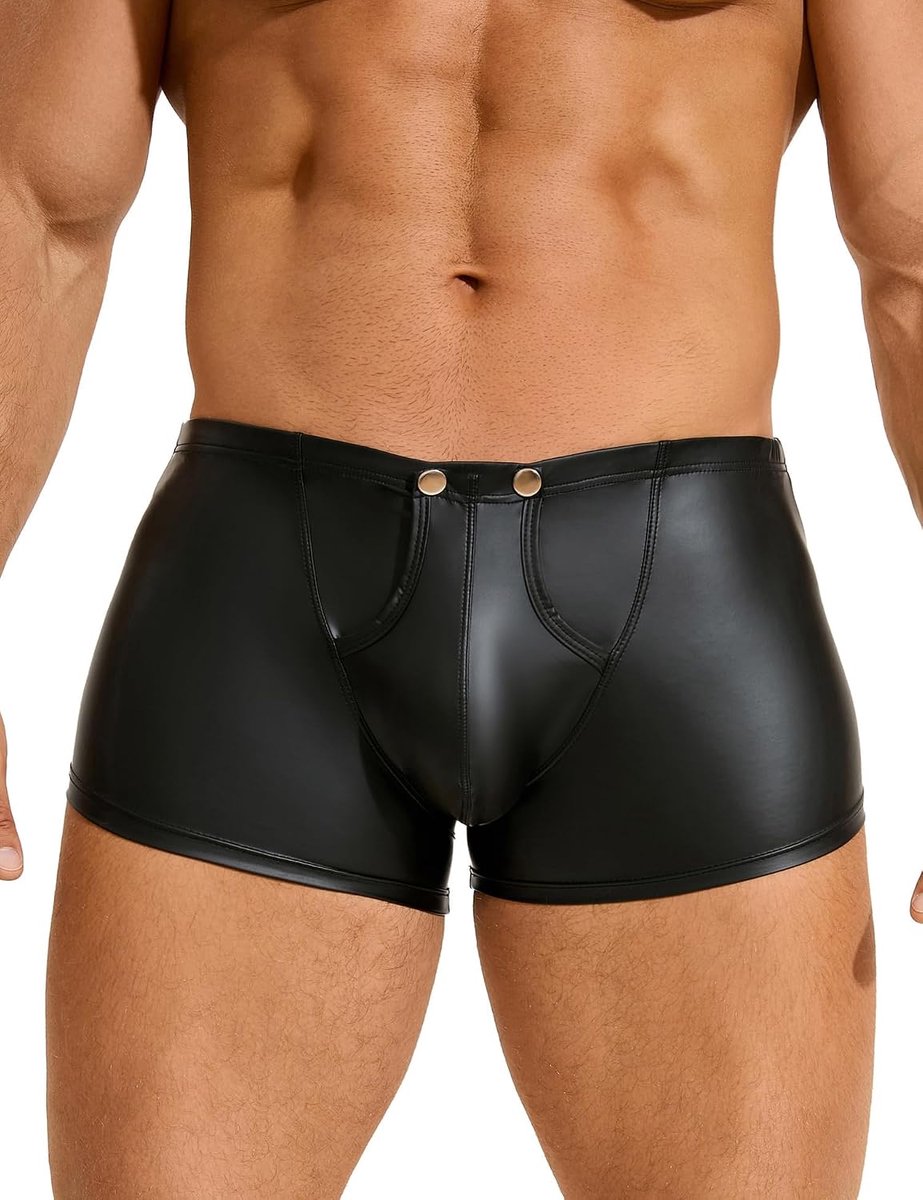 Boxershorts voor heren - PU leer - Wet look - Sexy en retro stijl - ShopVlot