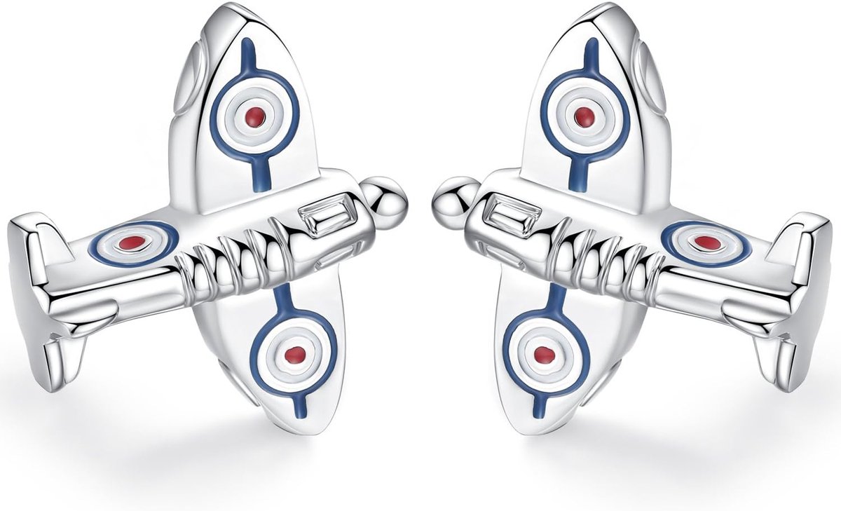Cufflinks vliegtuig 22mm - roestvrij staal - vliegtuigdesign - perfect voor luchtvaartliefhebbers - ShopVlot
