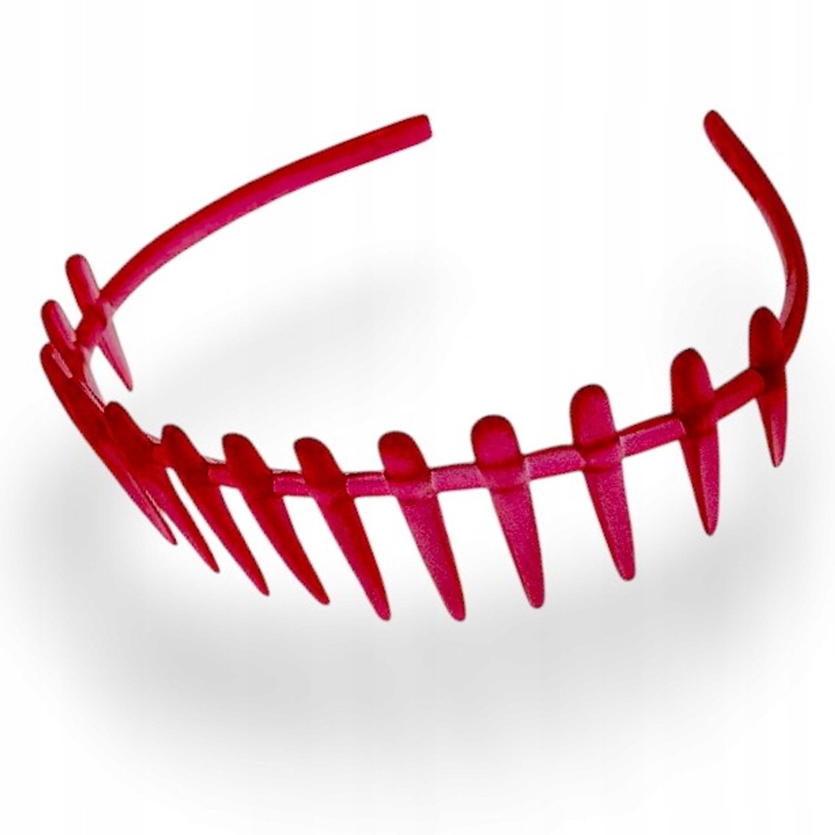 Sterke Elastische Haarband met Tanden - Transparant Rood
