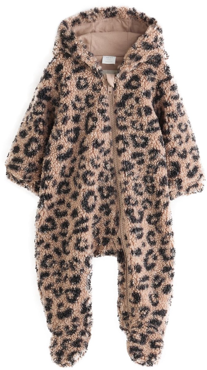 Next - Meisjes - Baby-onesie met capuchon van borgstof - Bruin