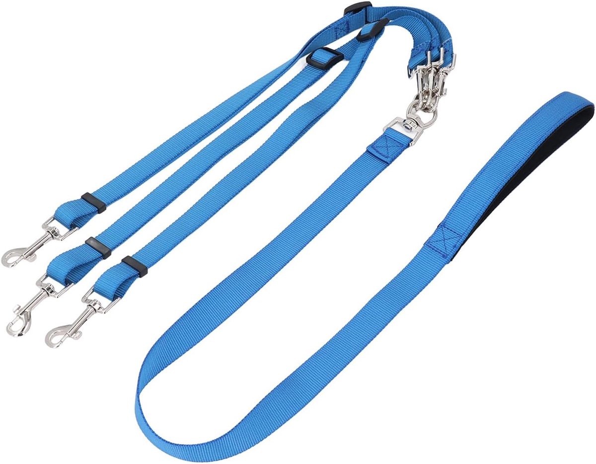 3 Way Dog Leash with Padded Handle, Removable 3-in-1 Adjustable Dog Leashes for Walking, Nylon Clutch Multiple Dog - ShopVlot